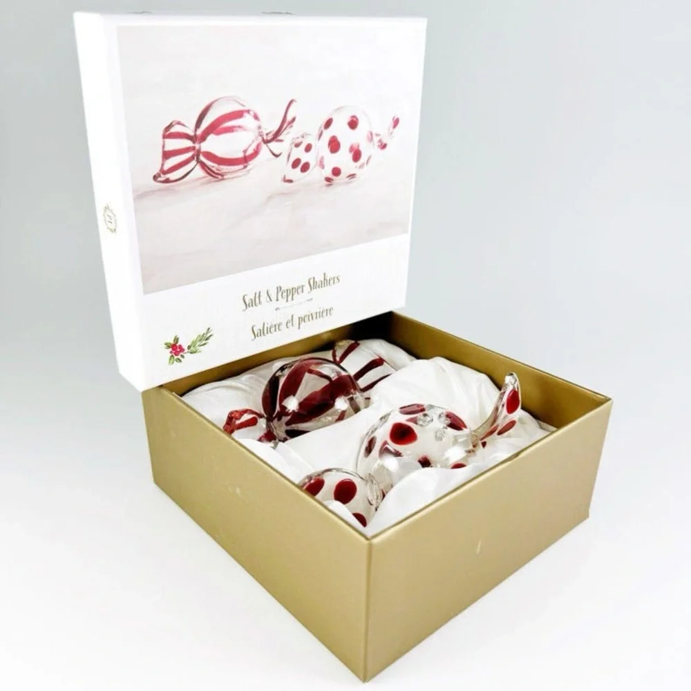 Pier 1 Red and White Candy Salt & Pepper Set